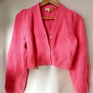 Super cute hot pink Loveshackfancy cardigan